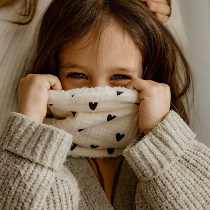 Snood | Gaze coeurs écru