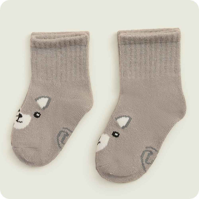 baby socks gray squirrel print