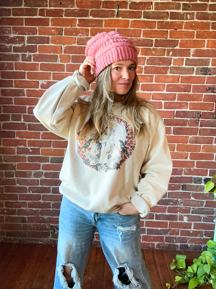 Stevie Nicks Bleach Detail Comfy Boho Sweatshirt
