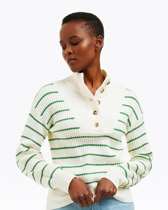 Striped Button Front Sweater