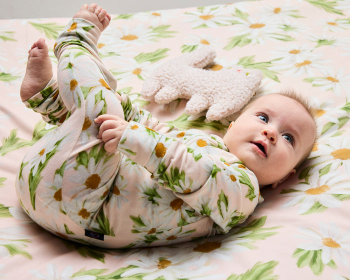 Sweet Daisy Organic Long Sleeve Zip Romper
