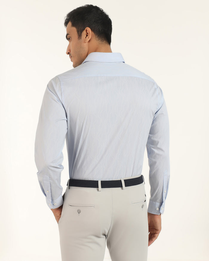 TechPro Formal Blue Printed Shirt - Blade