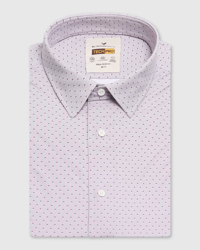 TechPro Formal Maroon Printed Shirt - Draco