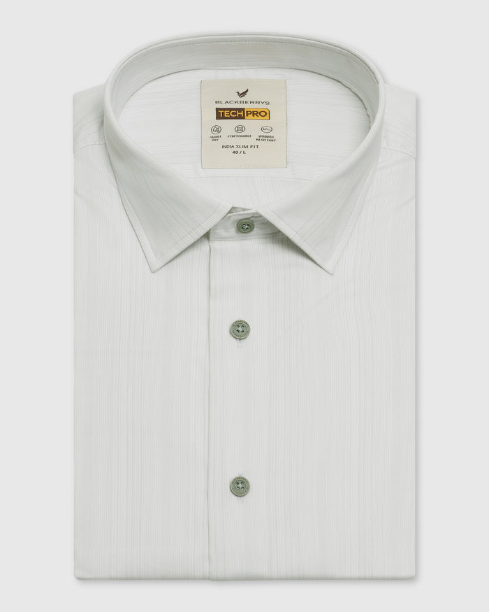 TechPro Formal Mint Stripe Shirt - Retro