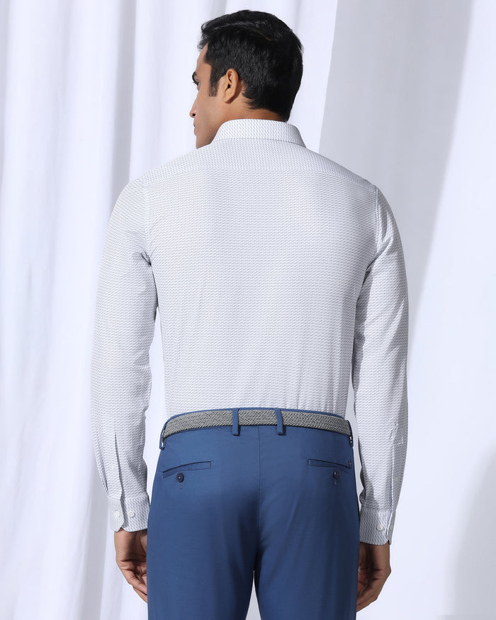TechPro Formal White Printed Shirt - Ivan