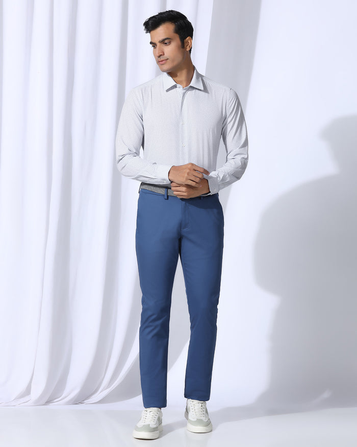 TechPro Formal White Printed Shirt - Ivan