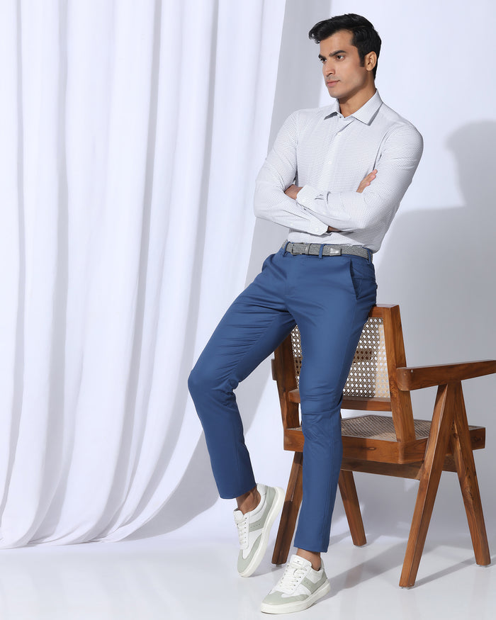 TechPro Formal White Printed Shirt - Ivan