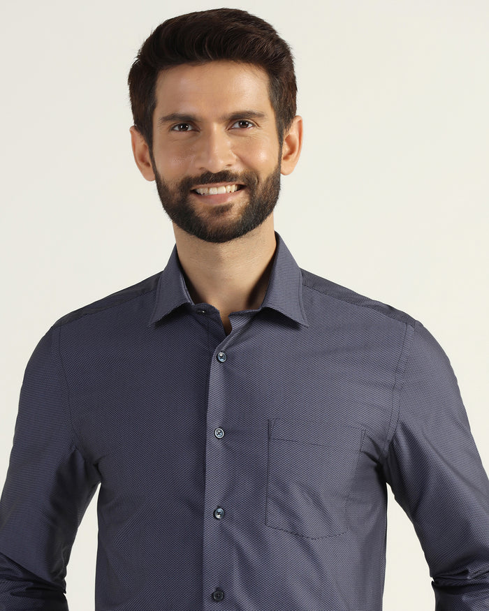 Temp Tech Formal Navy Textured Shirt - Vogue