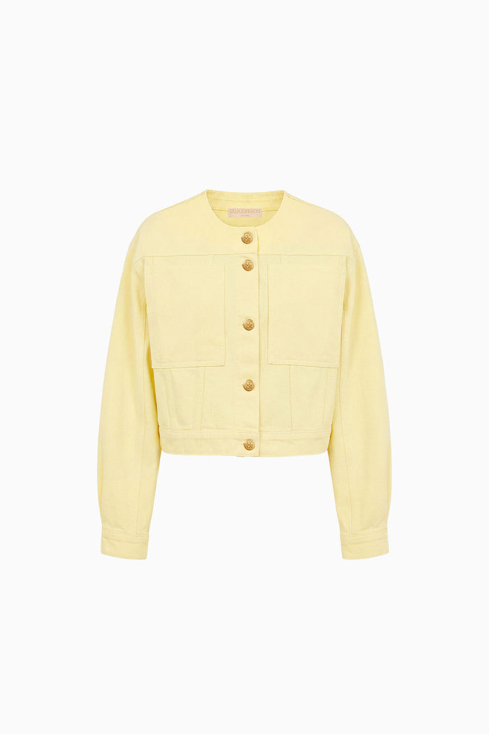 The Briar Collarless Denim Jacket - Chantilly