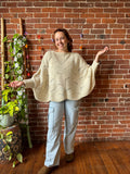 The Coffee Shop Poncho Pullover Sweater - Cream