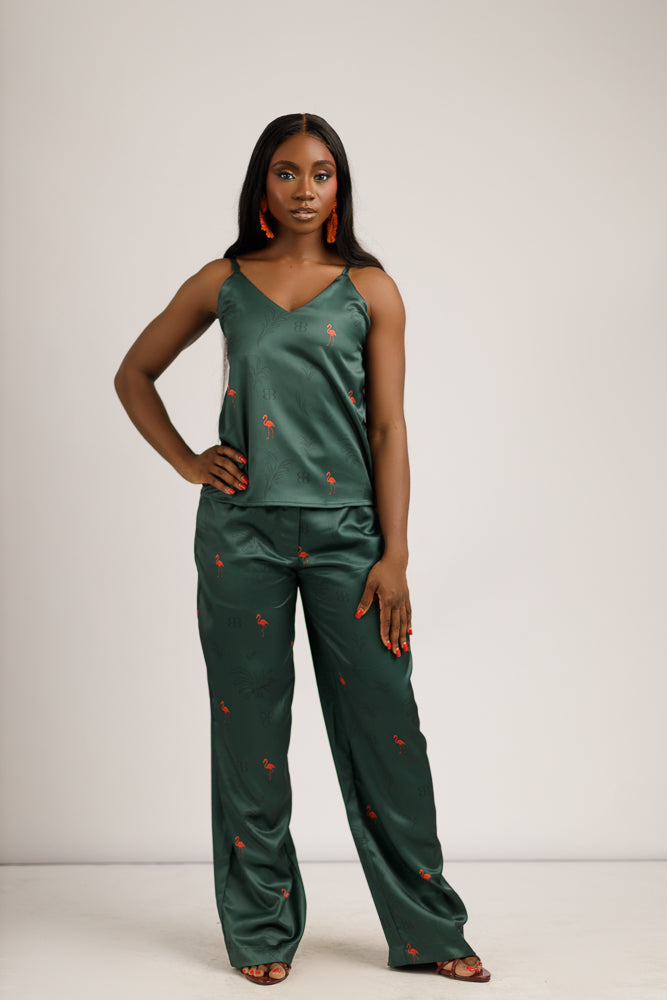 THE DERIN PANT - EMERALD GREEN