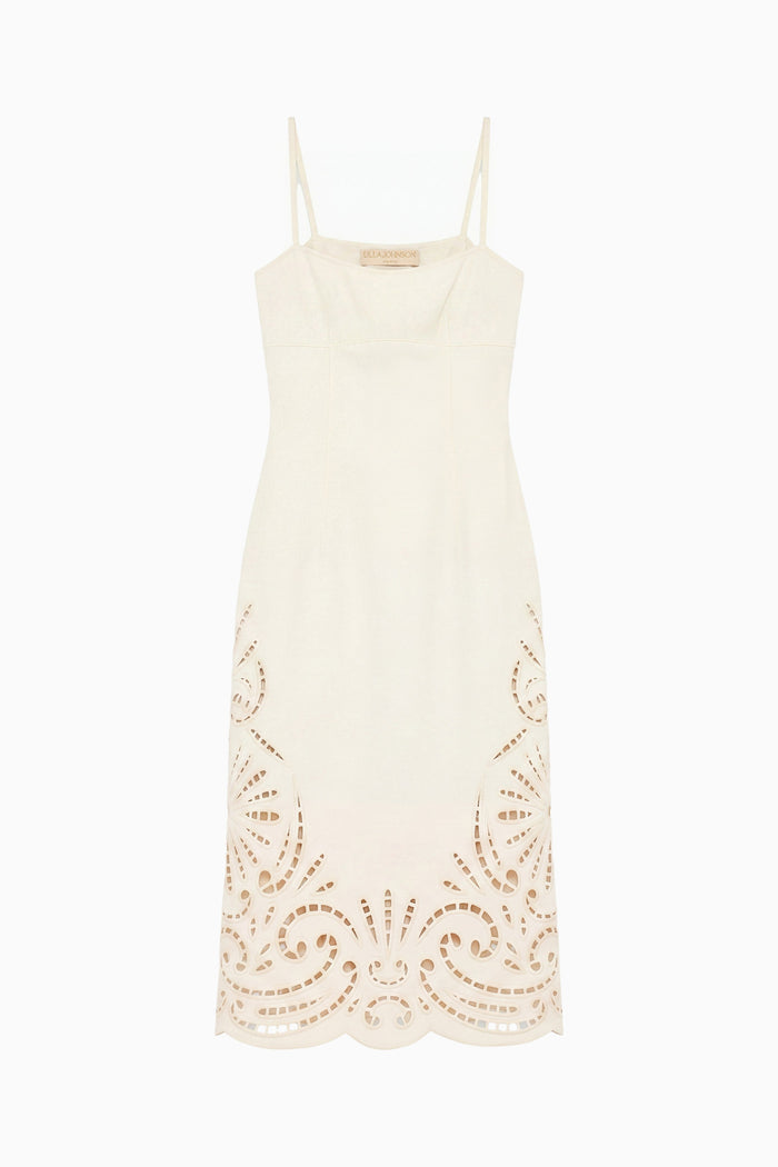 The Jane Eyelet Denim Dress - Cowrie