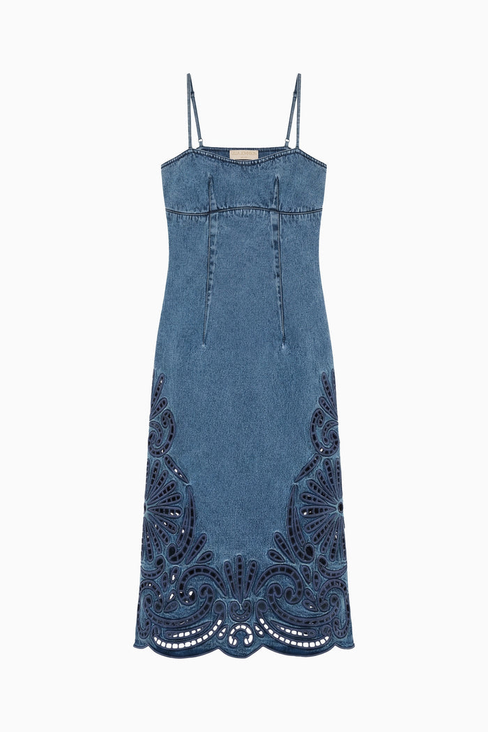 The Jane Eyelet Denim Dress - River