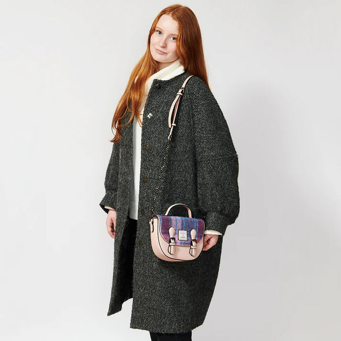The Mini Cobble Satchel - Pink and Blue Tartan