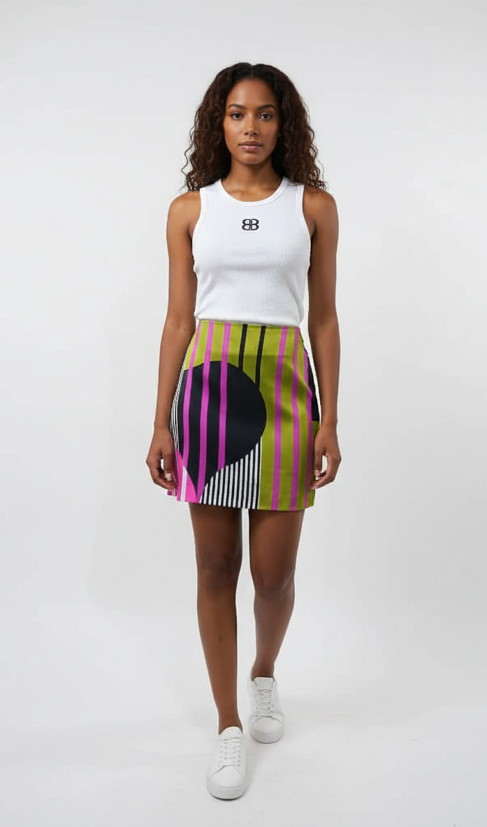 THE TOLANI SHORT SKIRT- GREEN