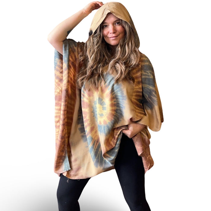 Tie Dye Poncho Hoodies Multiple Colors Available!