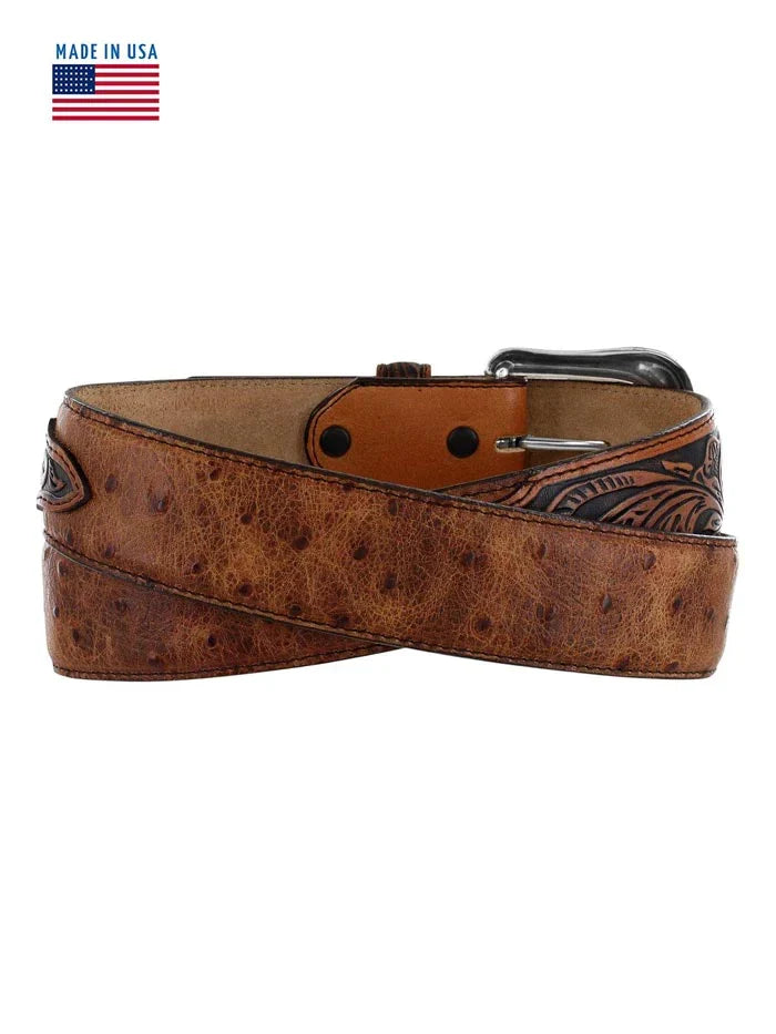 Tony Lama Rust Ostrich Belt