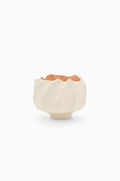 Cream Ceramic Floral-Form Candle Vessel, Empty - Front View | Ulla Johnson