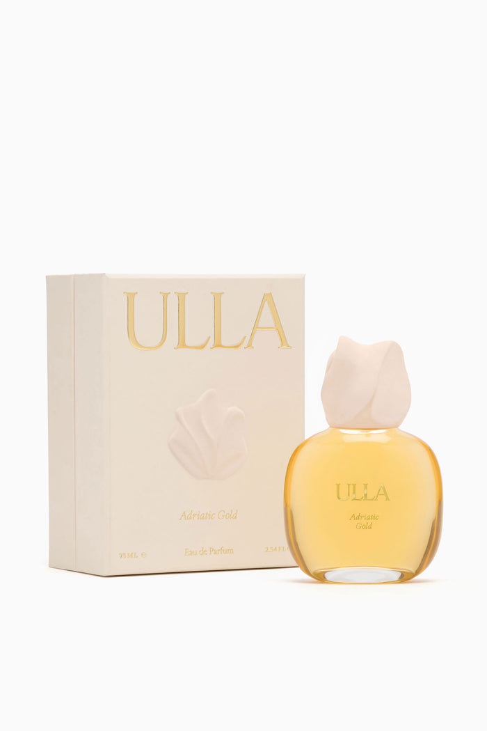 ULLA Adriatic Gold Luxury Eau de Parfum Bottle with Cream Gift Box - Product View | Ulla Johnson