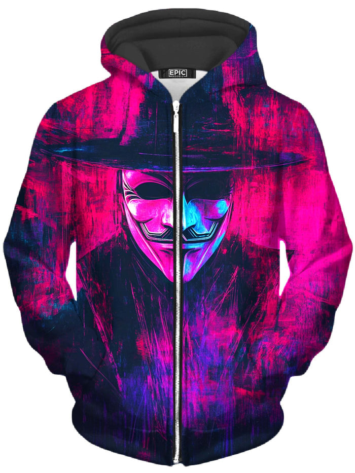 Vapor Rebellion Unisex Zip-Up Hoodie iEDM Epic Hoodie