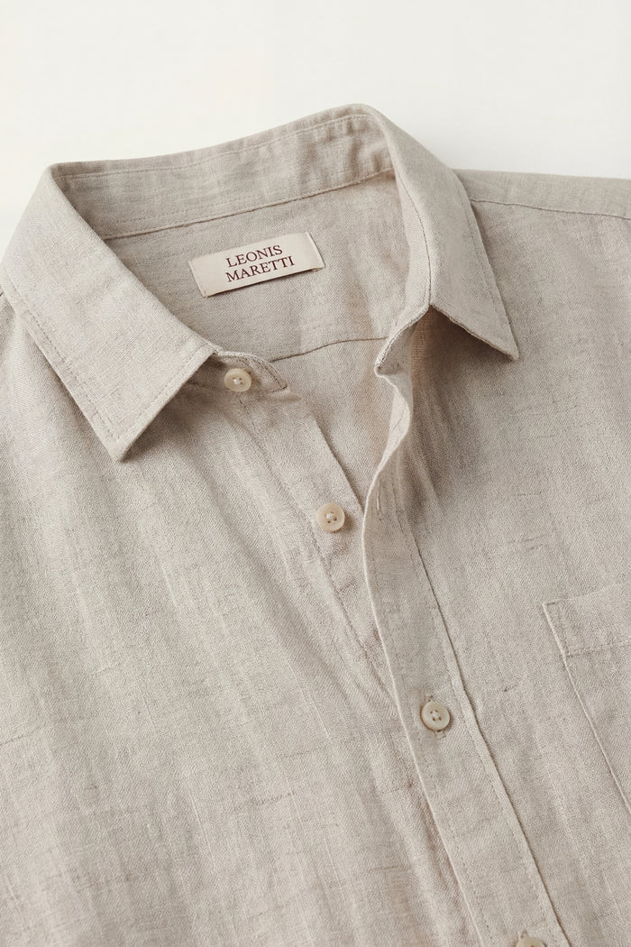 Verona Linen Shirt & Shorts Beige/Black
