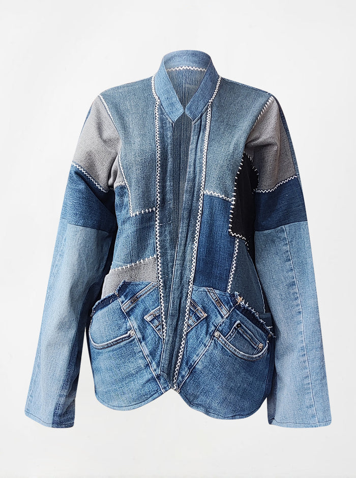 waste to wonder recycled denim short jacket ronnie
