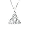 White Crystal Trinity Knot Necklace