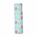 Eclectic Willow Owls cotton flannel swaddle in blue with pink owl and green branch print for newborns
