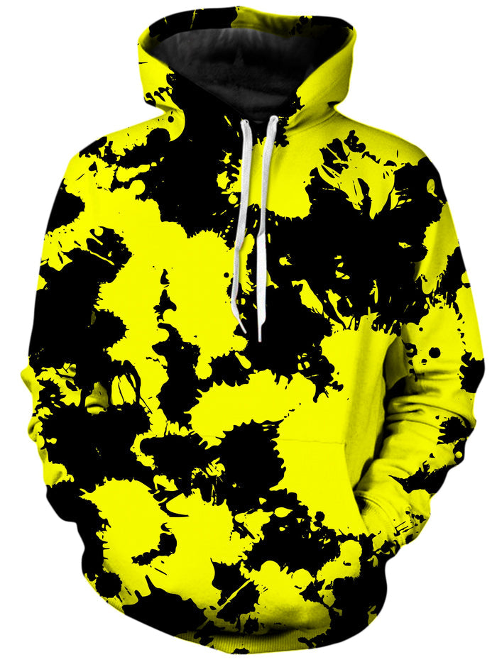 Yellow and Black Paint Splatter Unisex Hoodie Big Tex Funkadelic Epic Hoodie