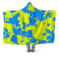 Yellow and Blue Paint Splatter Hooded Blanket Big Tex Funkadelic Epic Hoodie