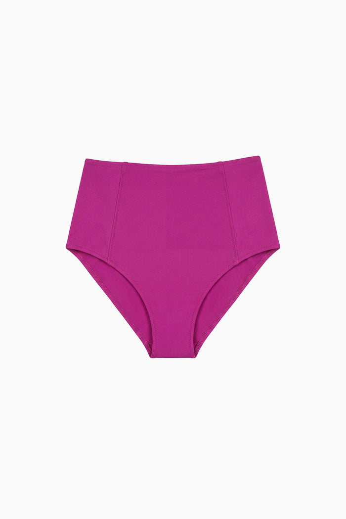 Zahara High Waisted Bikini Bottom - Plum