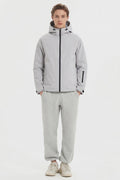 Zip Up Men Rain Jacket Lightweight Hooded Windbreaker orolay #color_gray